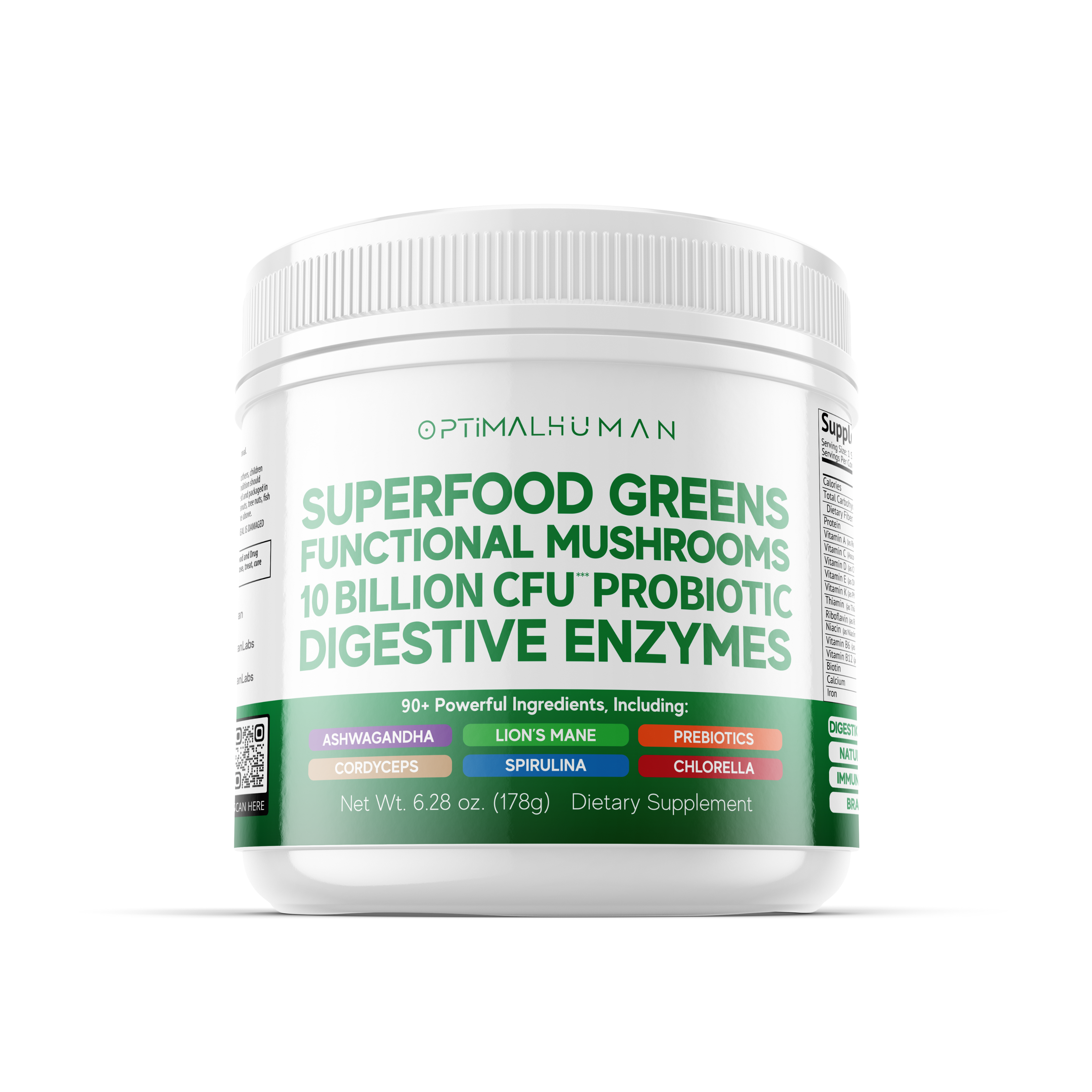 Optimal Human - Superfood Greens (6.28 oz) (30 Servings)