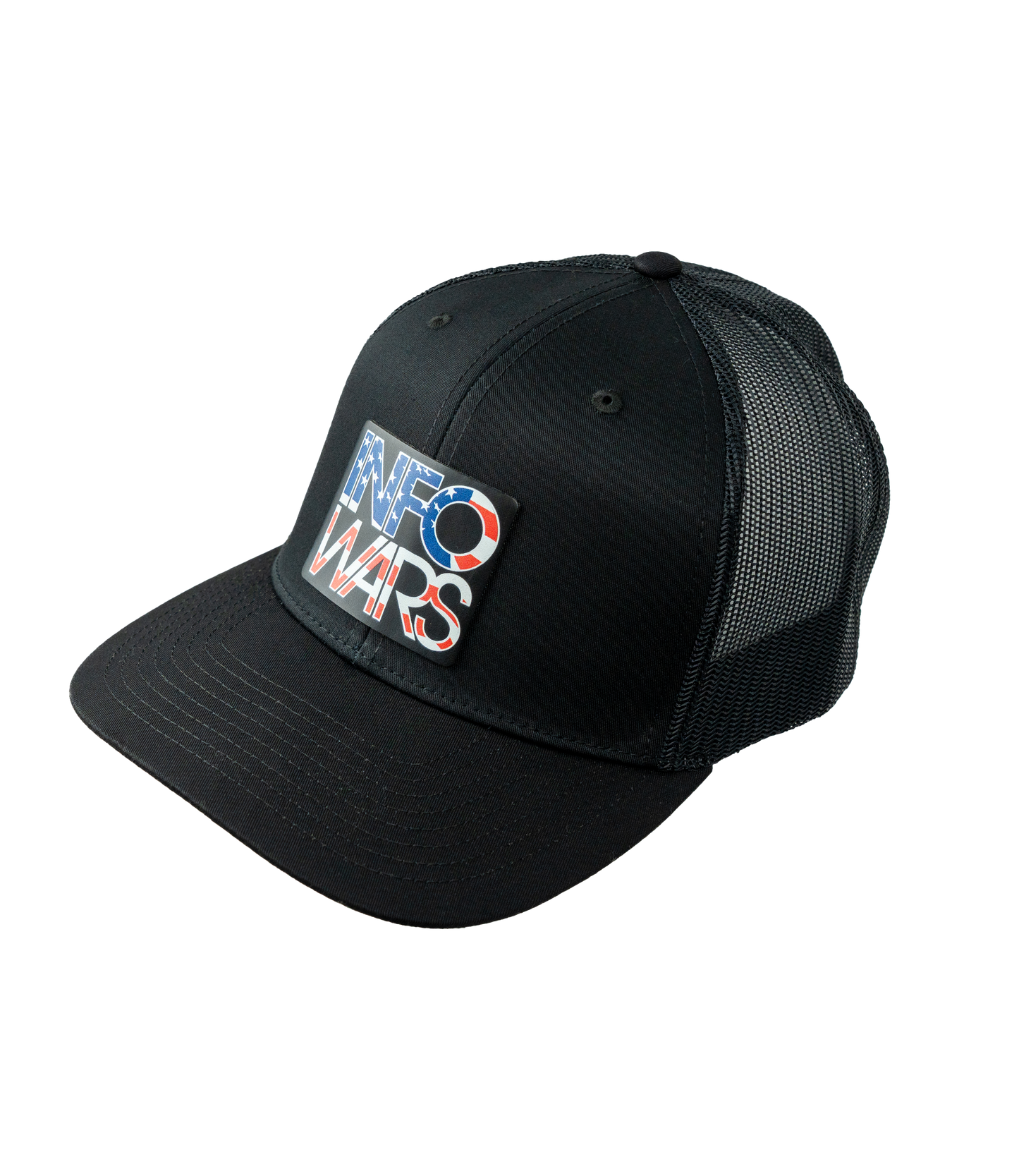 Infowars American Flag Logo Leather Patch Hat