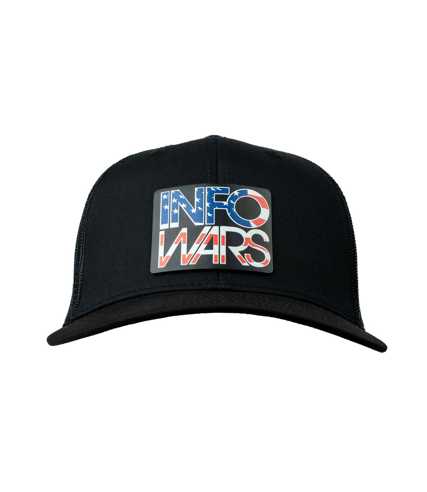 Infowars American Flag Logo Leather Patch Hat