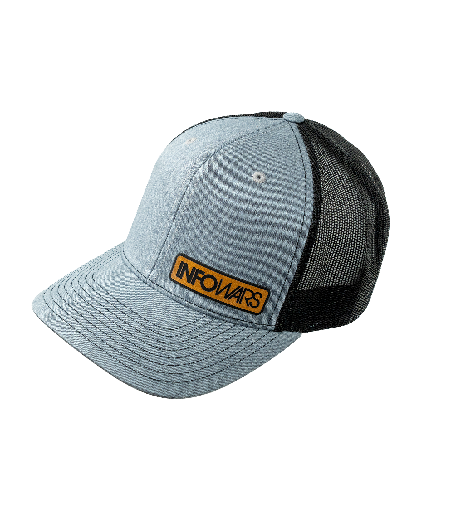 Infowars Gray Leather Patch Hat
