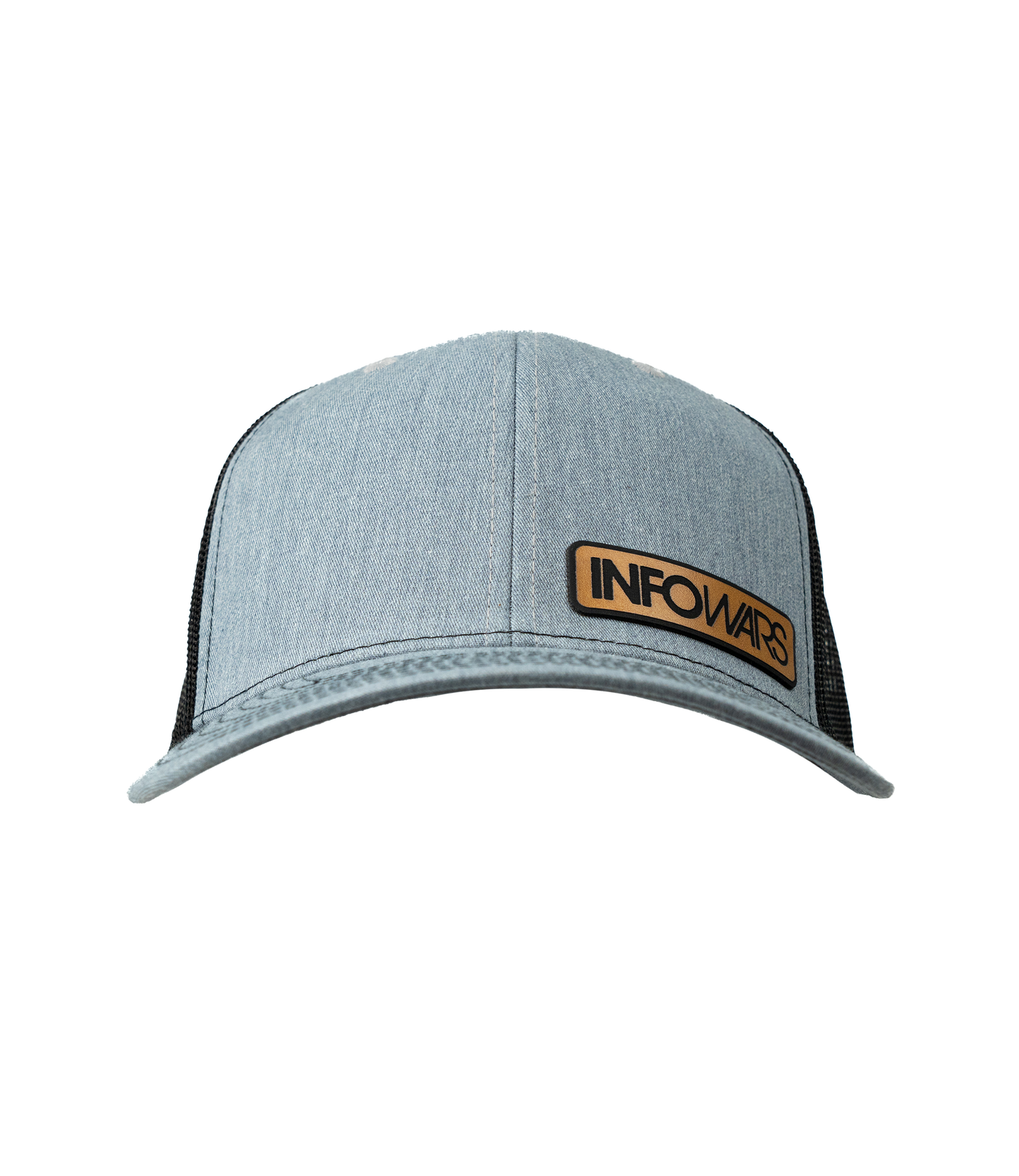 Infowars Gray Leather Patch Hat
