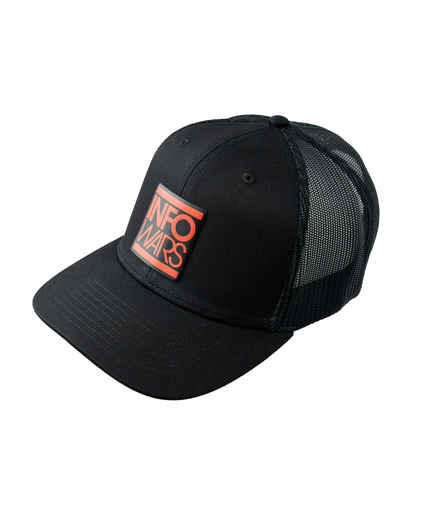 Infowars Red Logo Leather Patch Hat