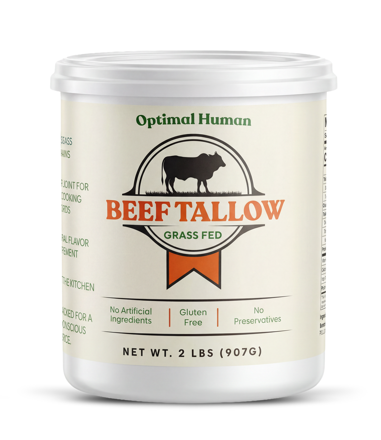 🎁 Optimal Human Pure Grass-Fed Beef Tallow (100% off)