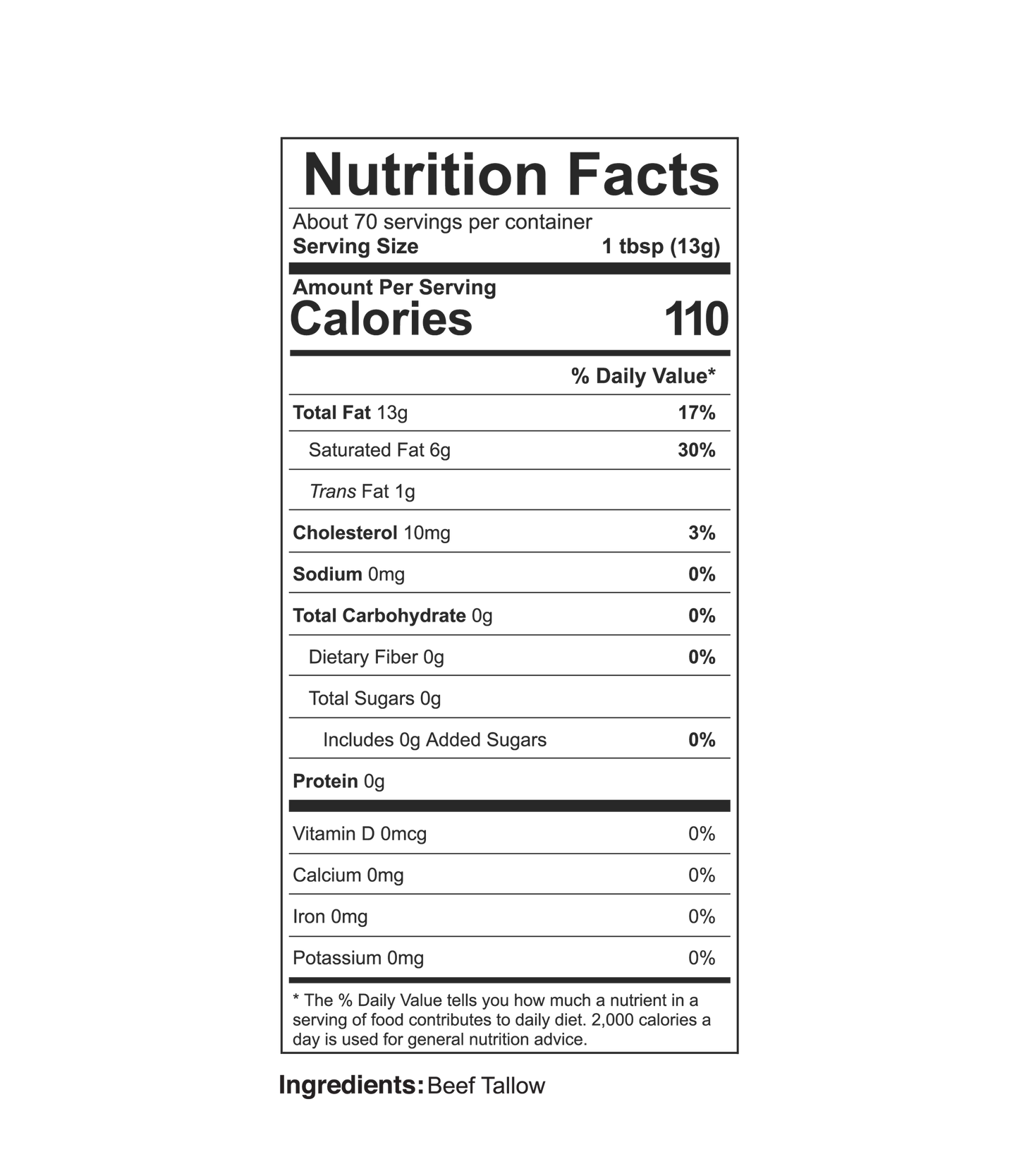 Pure Grass-Fed Beef Tallow