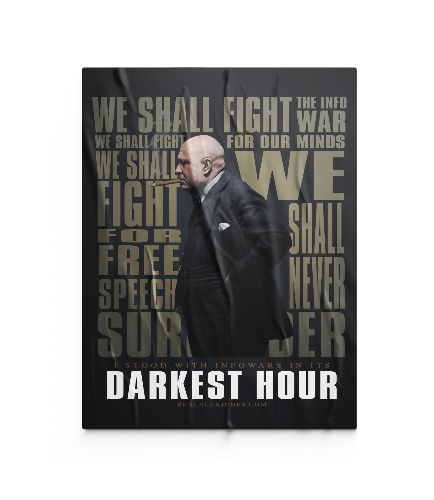 18x24 poster with an image of alex jones as winston churchill as a depection of the darkest hour movie poster