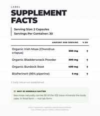 Ultimate Sea Moss Capsules With Bladderwrack & Burdock Root (60 Capsules) (30 Servings)