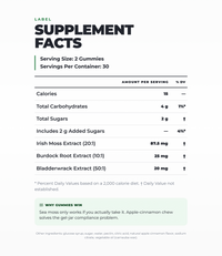 Ultimate Sea Moss Gummies With Bladderwrack & Burdock Root (Apple Cinnamon) (60 Gummies) (30 Servings)