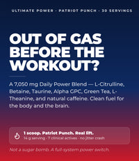 Ultimate Power Drink Mix - Energy & Focus* (Patriot Punch) (420 Grams) (30 Servings)