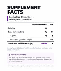 Bovine Colostrum Gummies - Gut & Immune Support (Grape) (60 Gummies) (30 Servings)