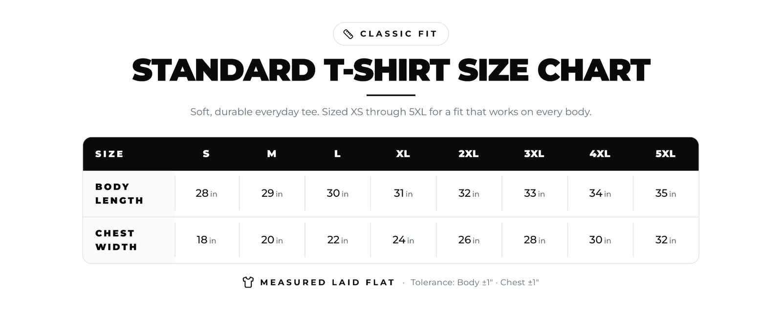 Rebellion To Tyrants T-Shirt size chart