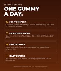 Ultimate Turmeric Gummies With Ginger Root & Black Pepper (Peach Flavor) (60 Gummies) (60 Servings)