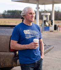 We The People T-Shirt - Royal Blue - worn