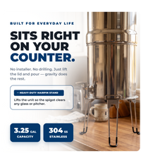 Dual Carbon Platinum Gravity-Fed Water Filter System