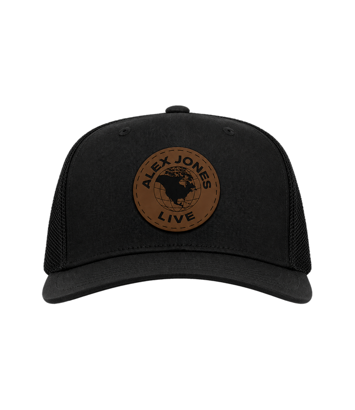 Alex Jones Live Globe Leather Patch Hat