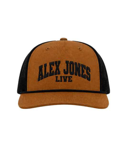 Alex Jones Live Tan Embroidered Rope Hat