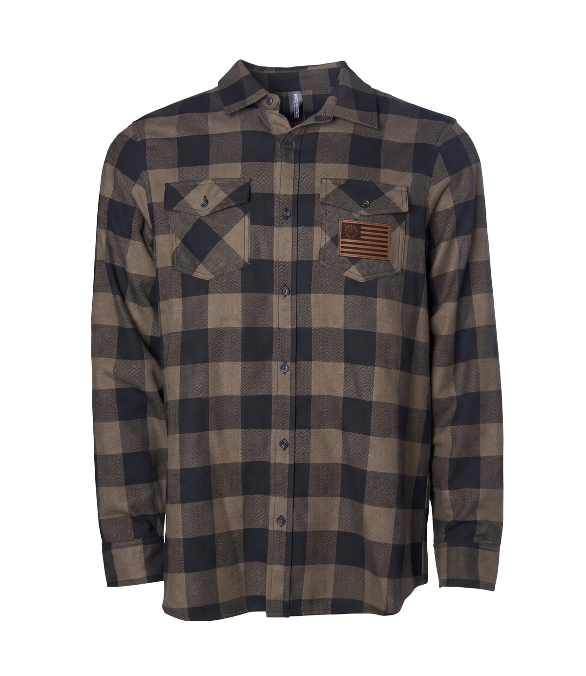 The Alex Jones Store - Betsy Ross Leather Patch Flannel Shirt - front
