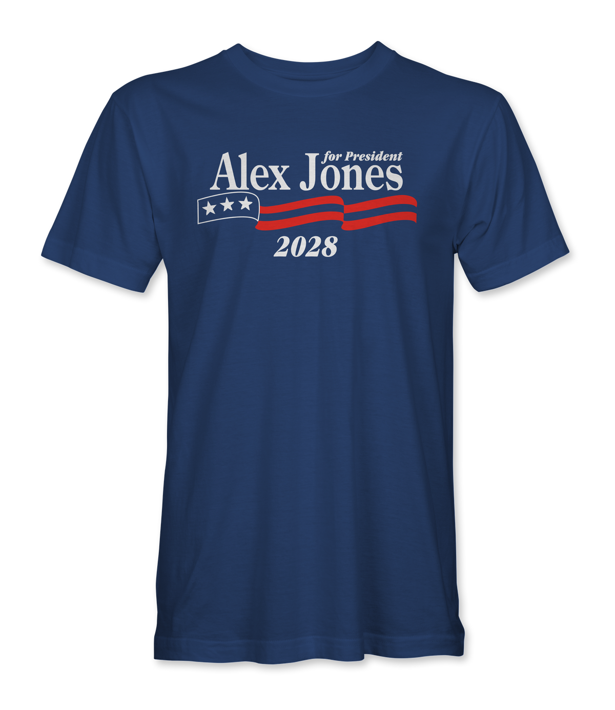 The Alex Jones Store - royal blue Alex Jones For President 2028 T-Shirt - front