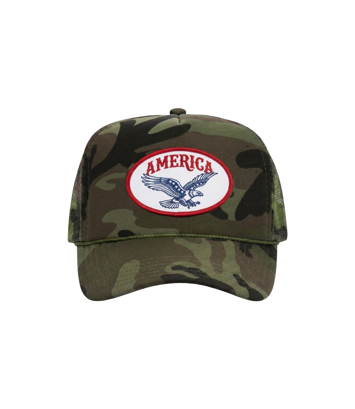"America" Camo Rope Trucker Hat