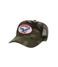 "America" Camo Rope Trucker Hat