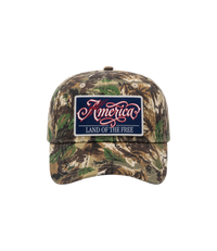 America "Land of the Free" Camo Patch Hat
