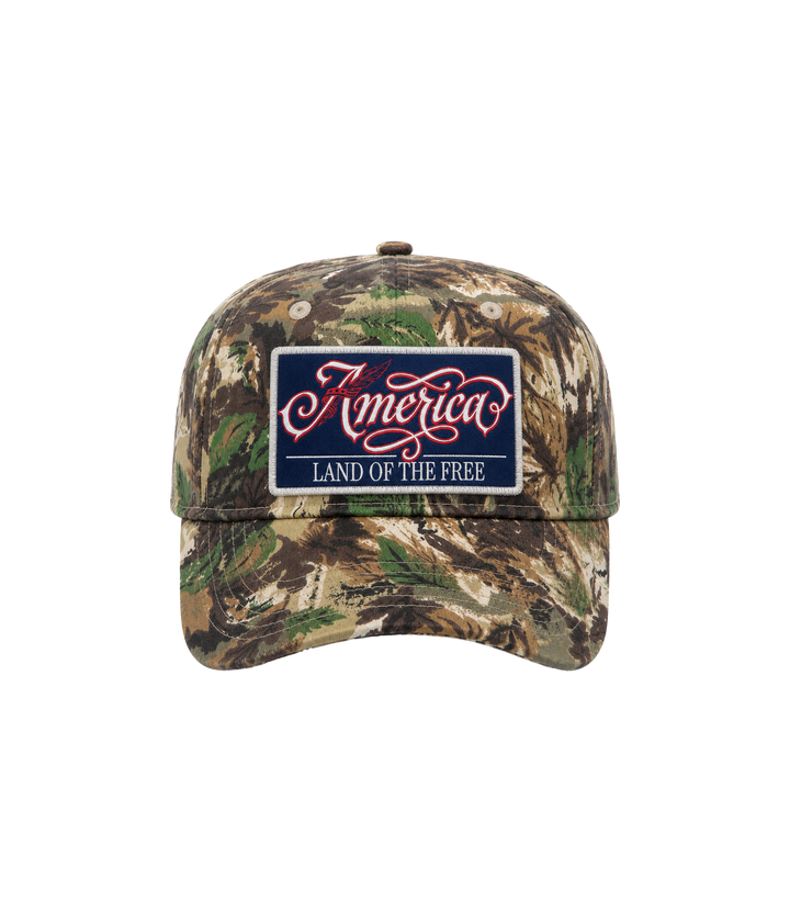 America "Land of the Free" Camo Patch Hat