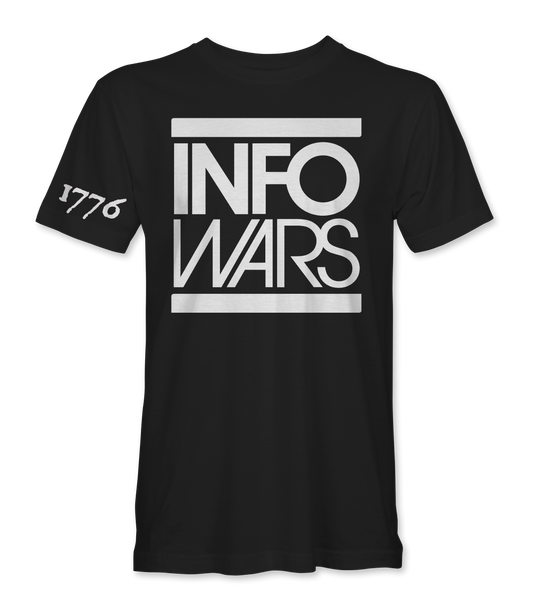 Classic Infowars "1776" White on Black T-Shirt