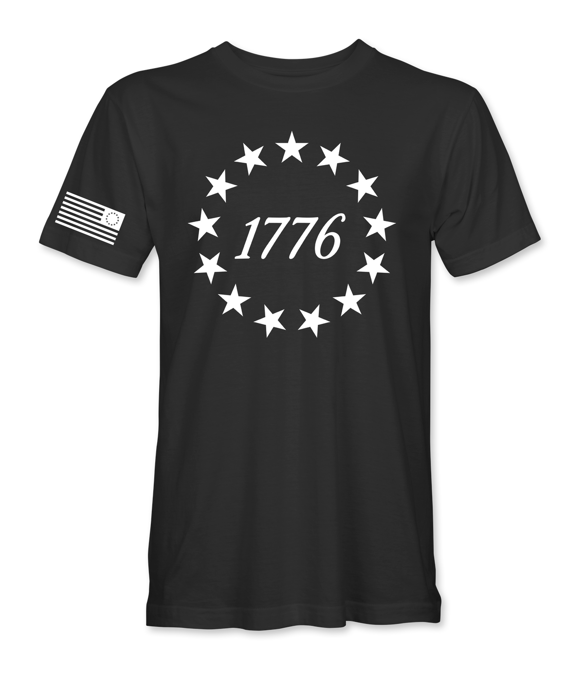 The Alex Jones Store - black 1776 Circle Of Stars T-Shirt - front