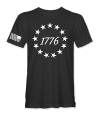 The Alex Jones Store - black 1776 Circle Of Stars T-Shirt - front