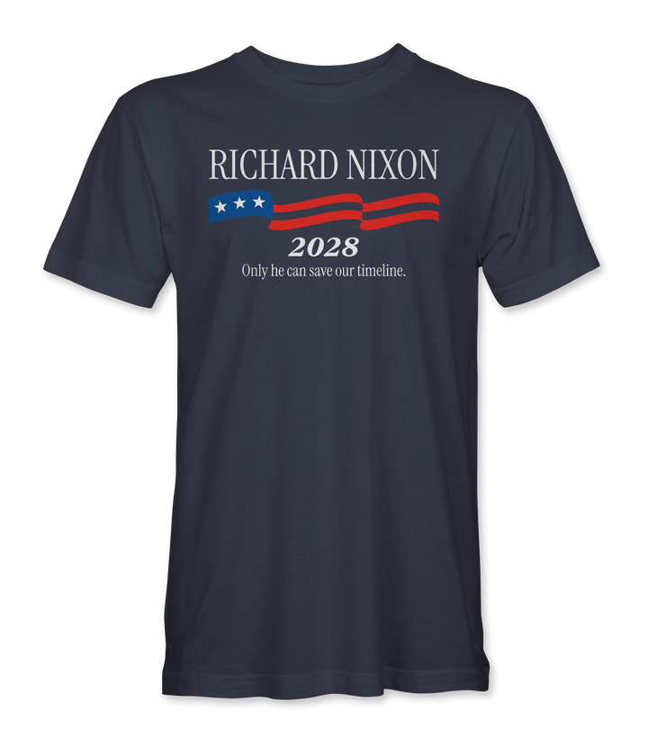 Richard Nixon 2028 — "Save Our Timeline" Premium T-Shirt