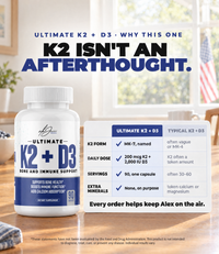 Ultimate K2 + D3 compared with a typical K2 + D3 supplement