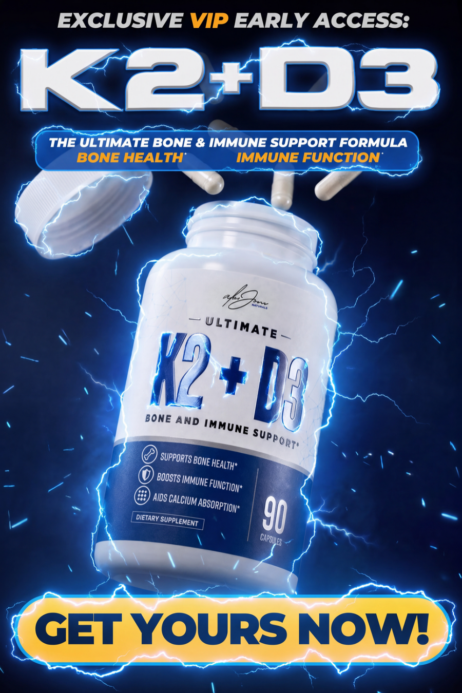 Ultimate K2 + D3 - Bone and Immune Support* (90 Capsules) (90 Servings)