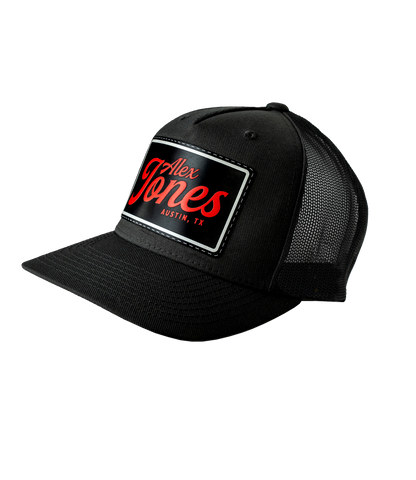 Alex Jones Austin Texas Leather Patch Hat
