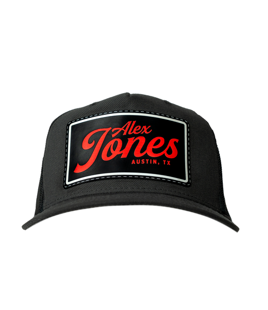 Alex Jones Austin Texas Leather Patch Hat
