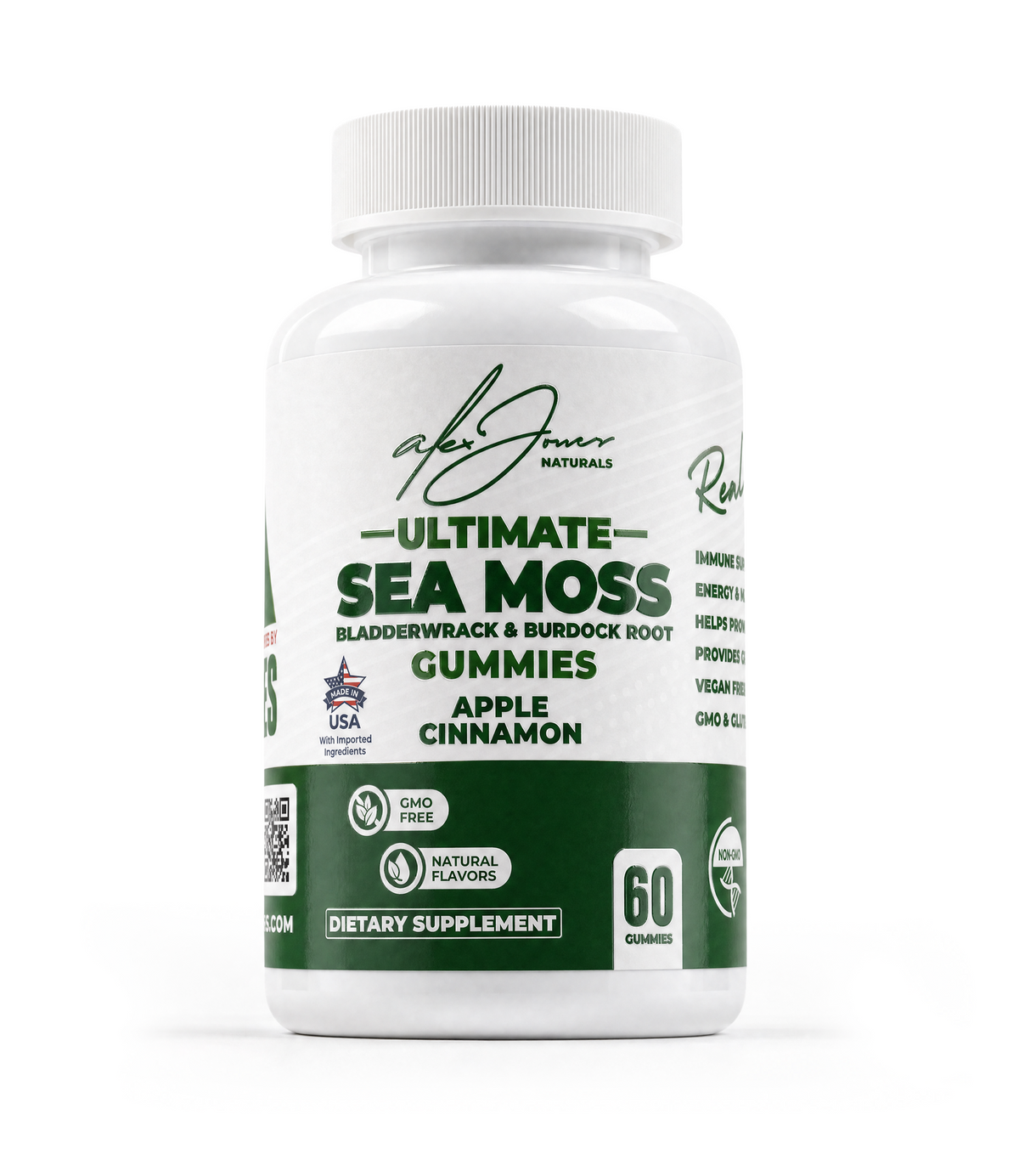 🎁 Ultimate Sea Moss Gummies With Bladderwrack & Burdock Root (Apple Cinnamon) (60 Gummies) (30 Servings) (100% off)