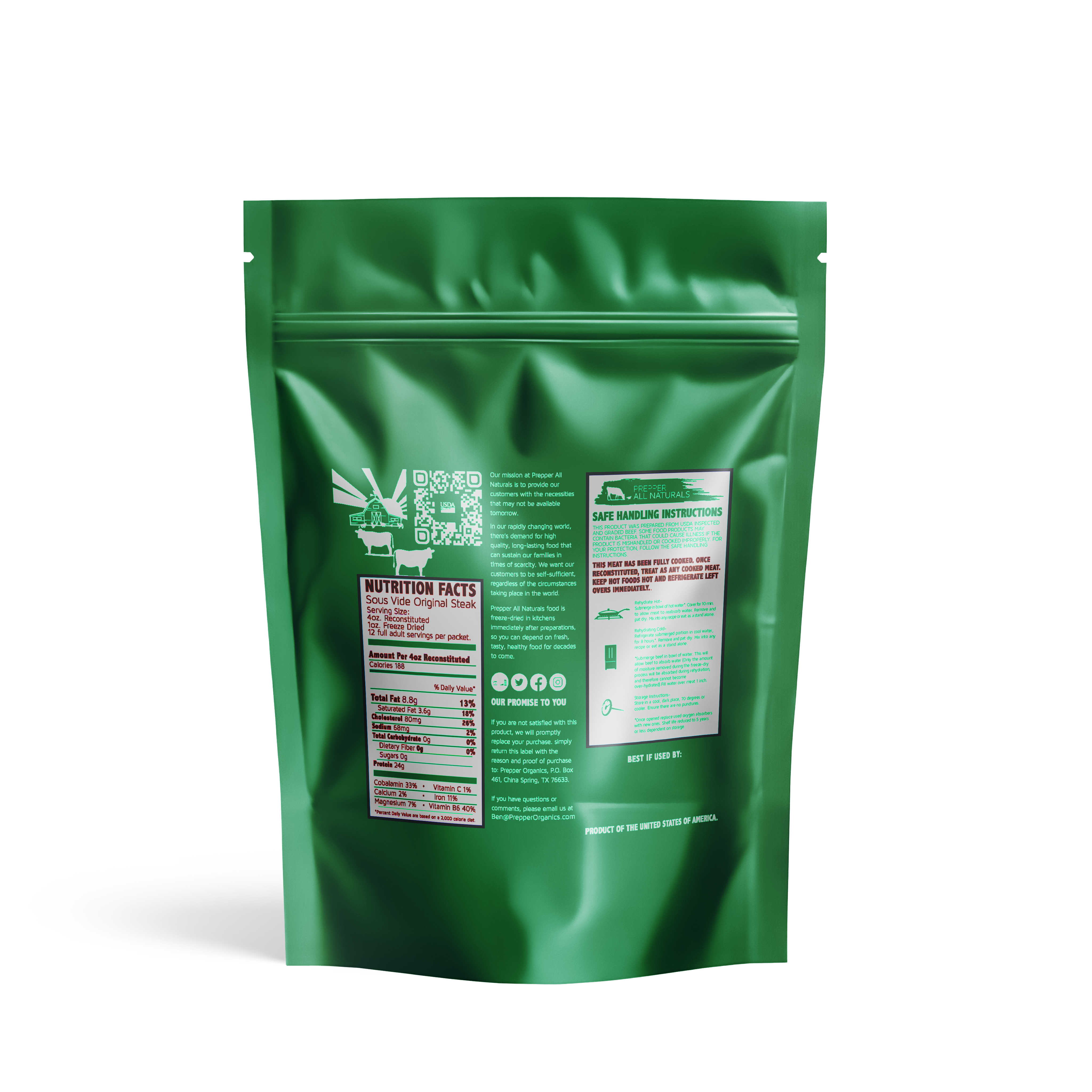 Prepper All Naturals - Freeze-Dried Beef Steak