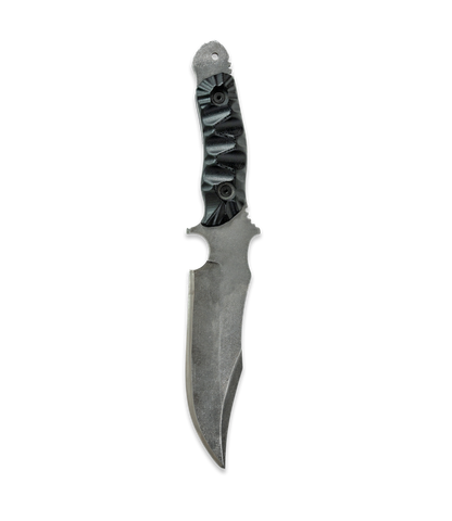 DMO Fixed-Blade Knife: The Evo Fighter (Stonewashed Blade with Black Handle)