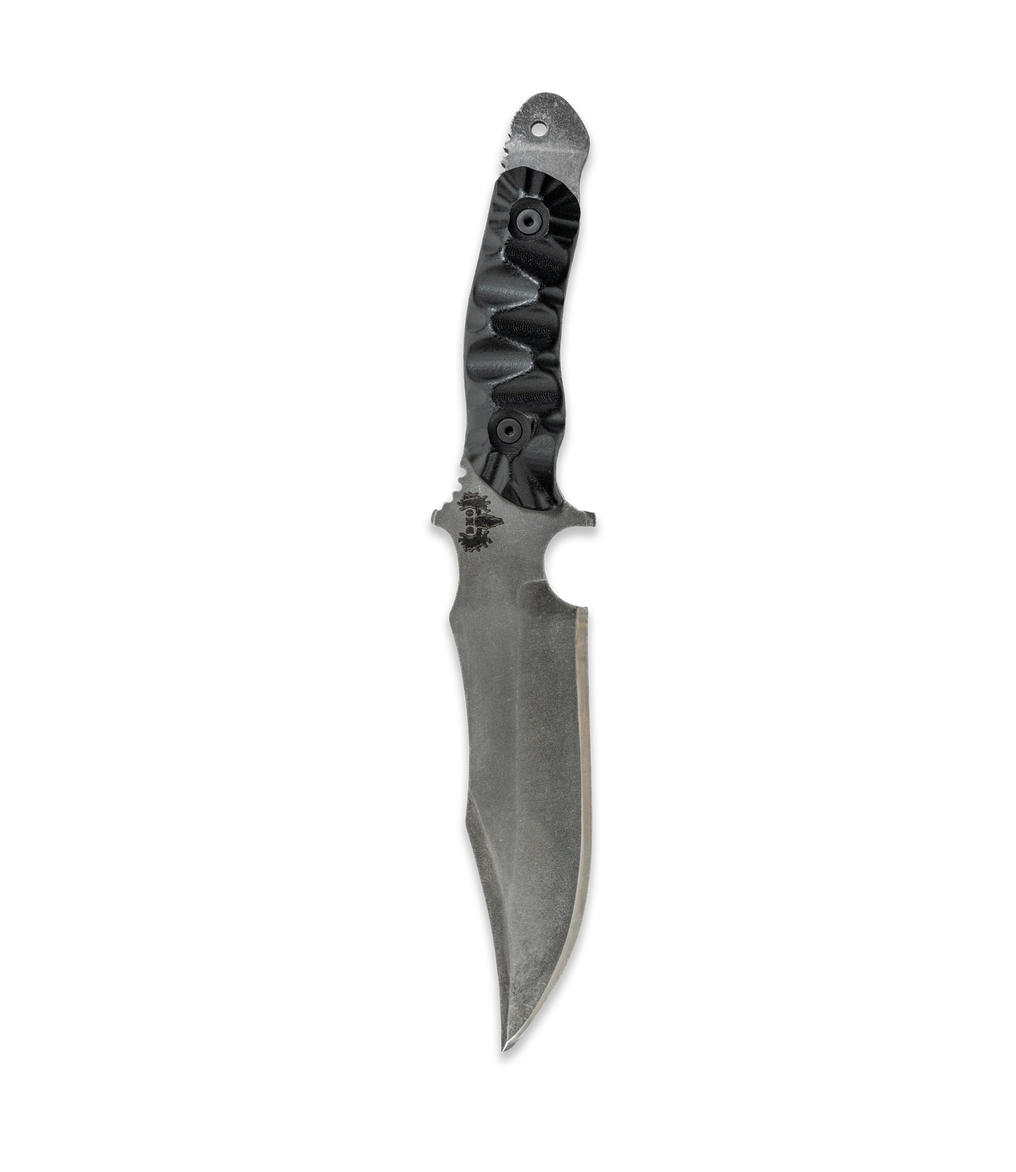 DMO Fixed-Blade Knife: The Evo Fighter (Stonewashed Blade with Black Handle)