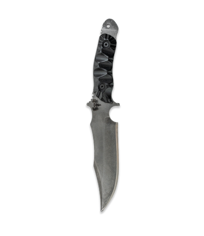 DMO Fixed-Blade Knife: The Evo Fighter (Stonewashed Blade with Black Handle)