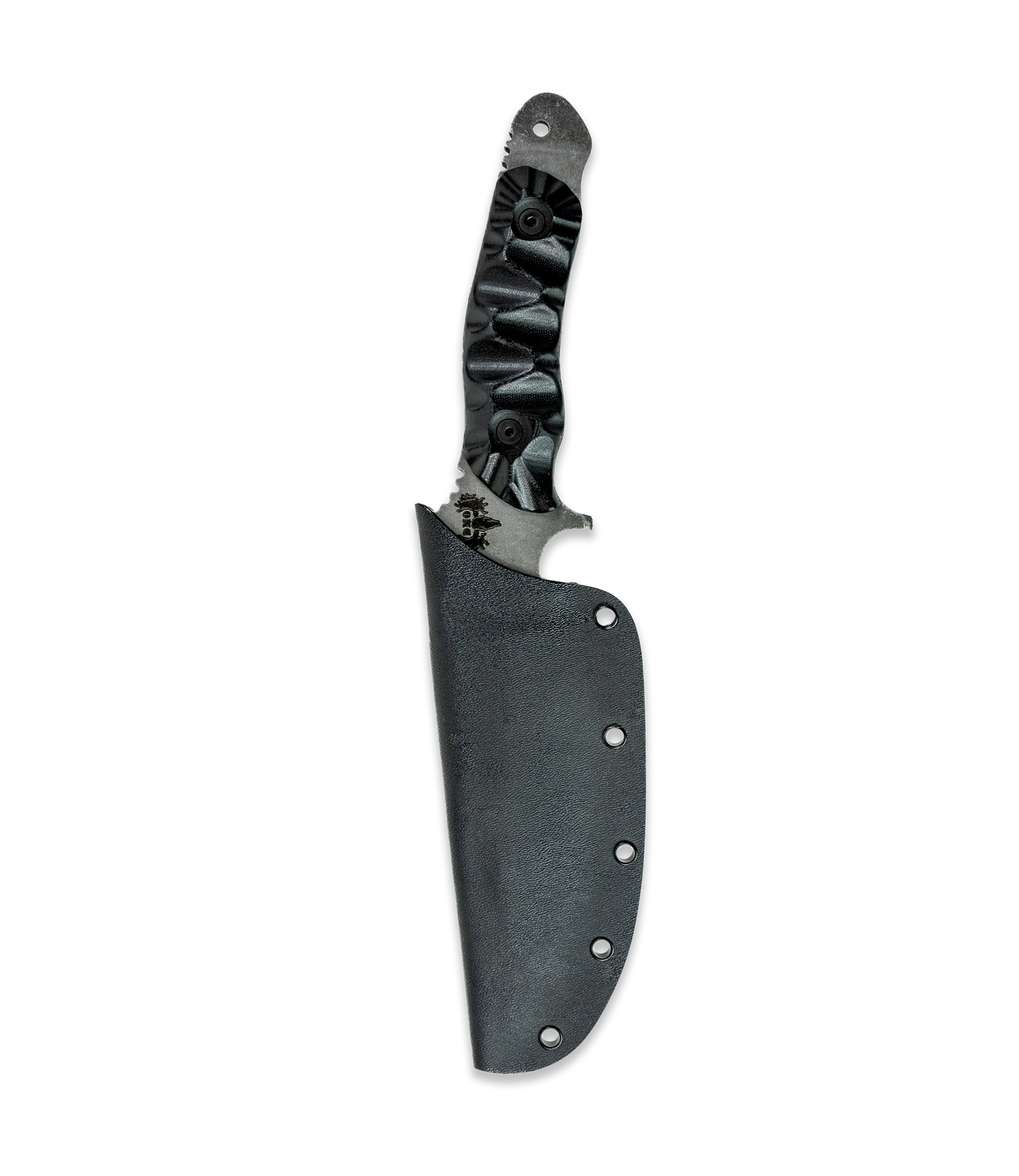 DMO Fixed-Blade Knife: The Evo Fighter (Stonewashed Blade with Black Handle)