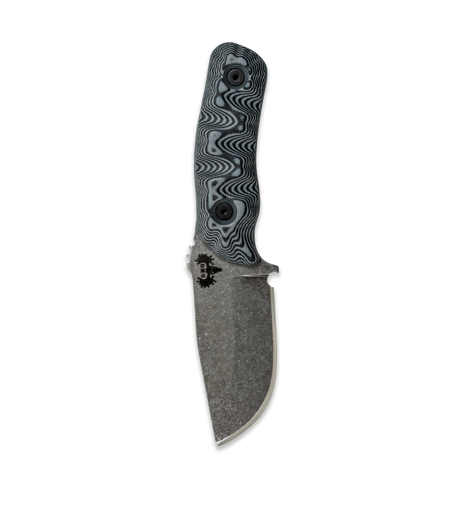 DMO Fixed-Blade Knife: The Chub (Stonewashed Blade with Black/Gray Handle)