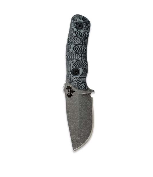 DMO Fixed-Blade Knife: The Chub (Stonewashed Blade with Black/Gray Handle)