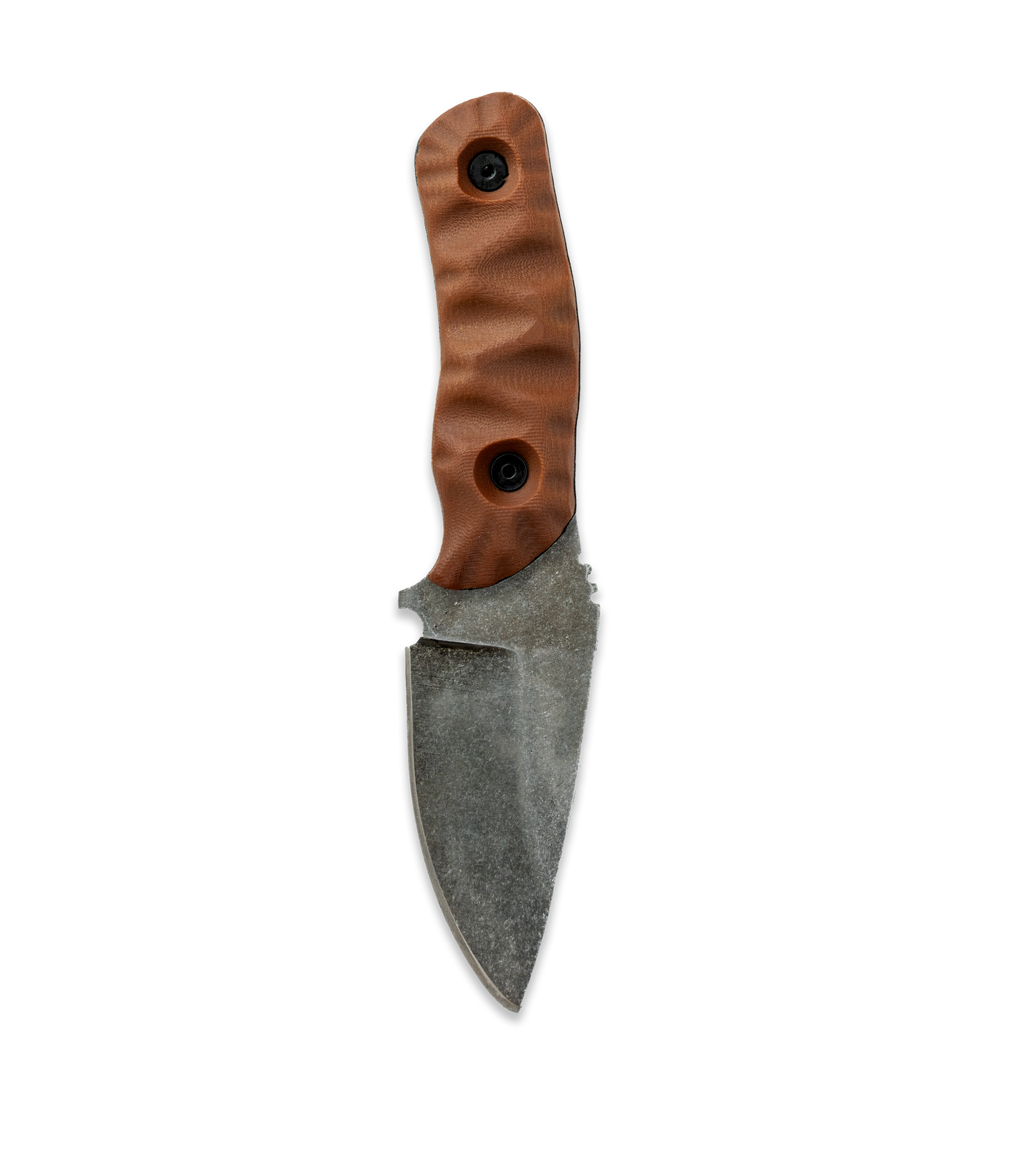 DMO Fixed-Blade Knife: The Felon (Stonewashed Blade with Camel Handle/Black Spacer)