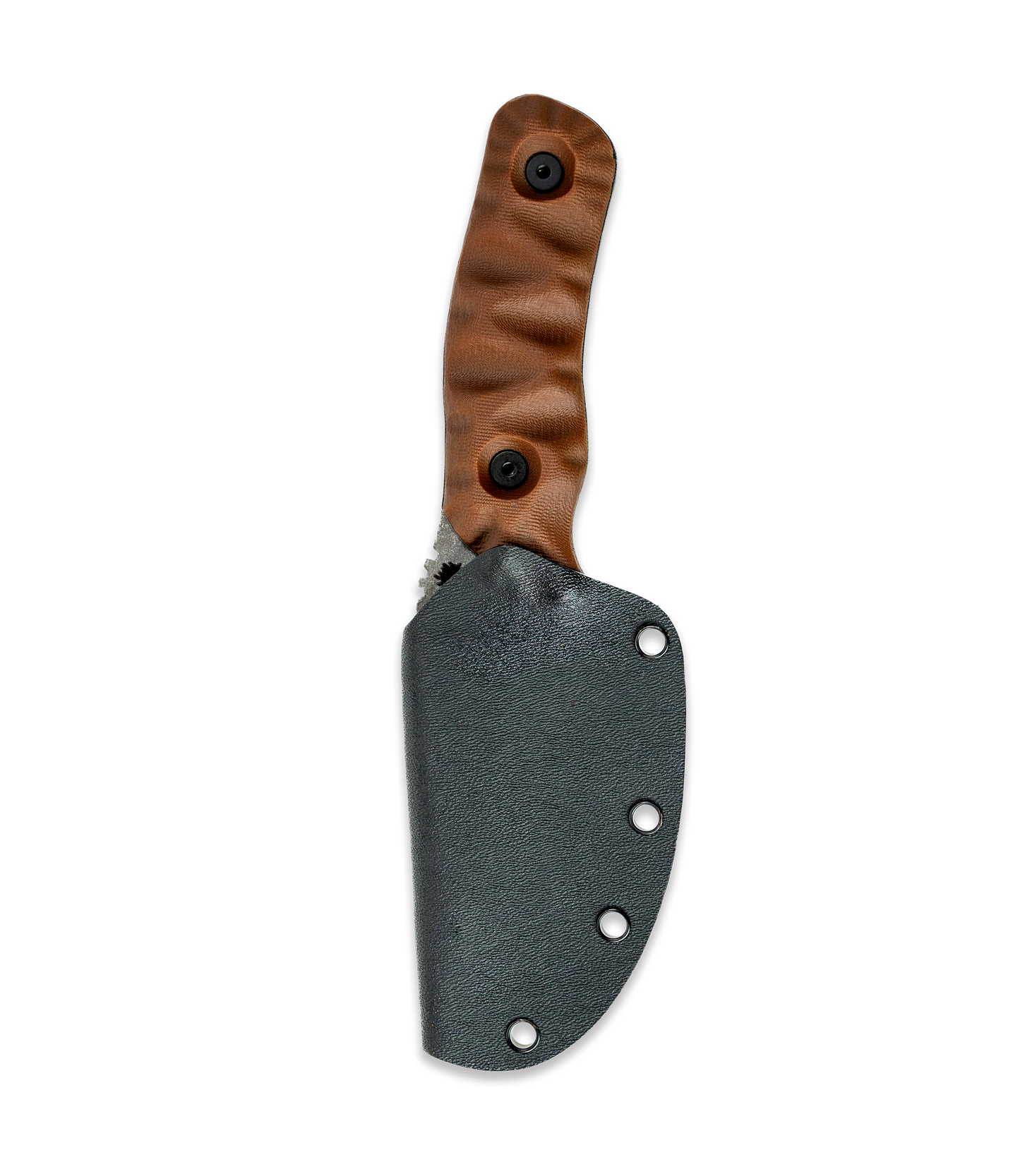 DMO Fixed-Blade Knife: The Felon (Stonewashed Blade with Camel Handle/Black Spacer)