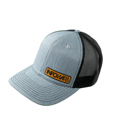 Infowars Gray Leather Patch Hat
