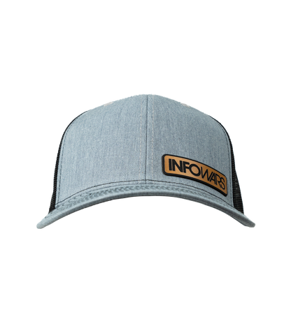 Infowars Gray Leather Patch Hat