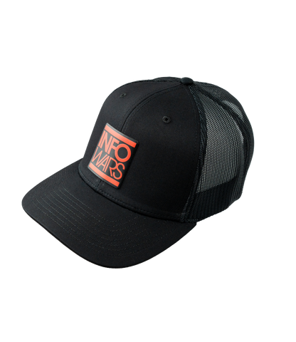 Infowars Red Logo Leather Patch Hat