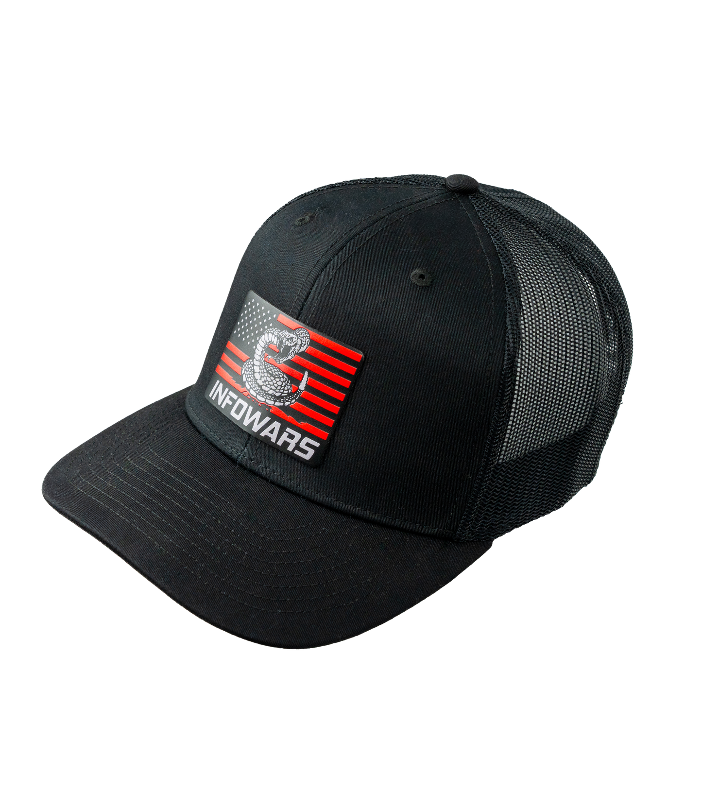 Infowars Snake Logo Leather Patch Hat