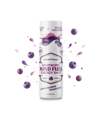 Alex Jones Naturals - Optimal Human Nootropic Mind Fuel Energy Shot bottle in berry flavor, 2 oz, zero calories, sugar free, with blueberry splash