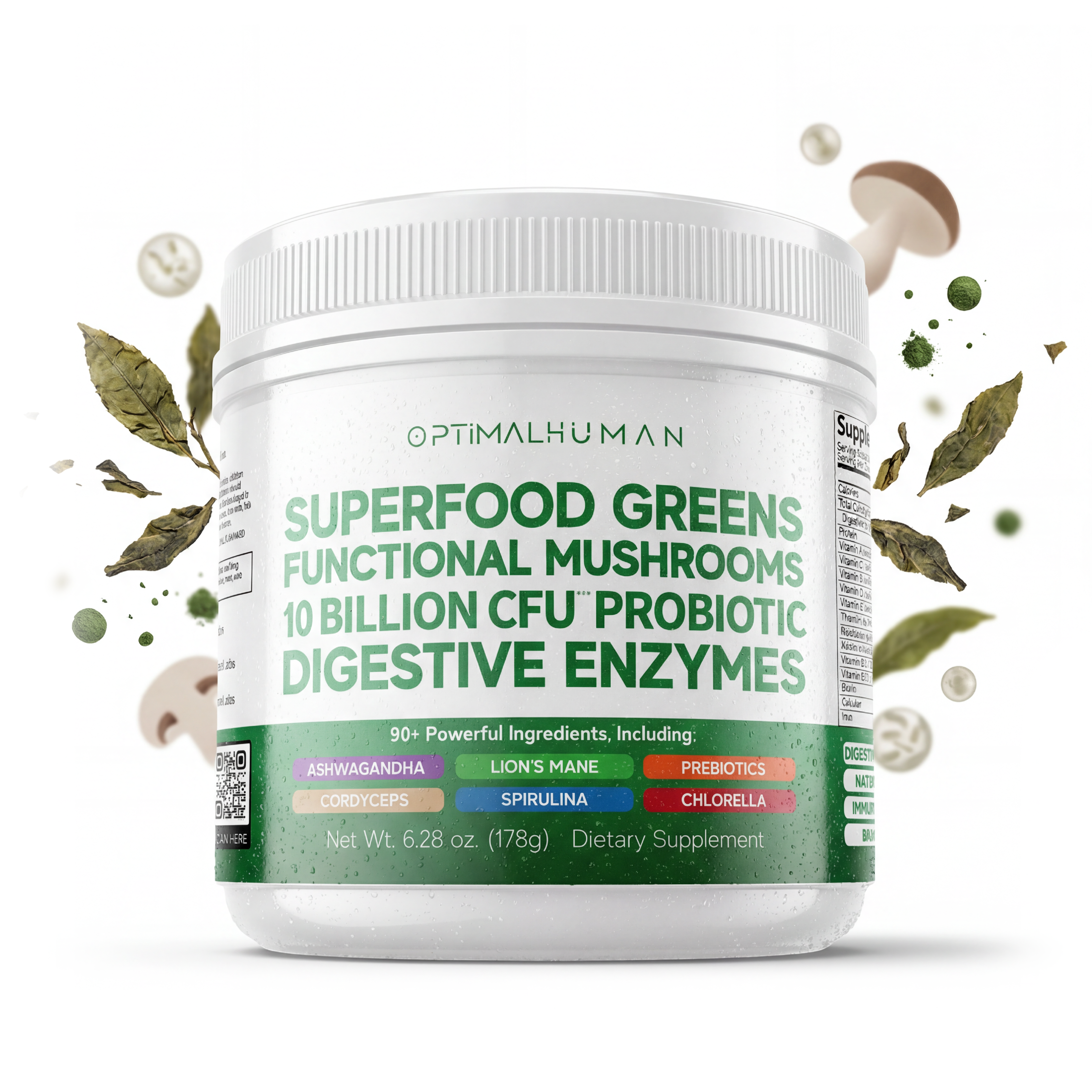 Optimal Human - Superfood Greens (6.28 oz) (30 Servings)