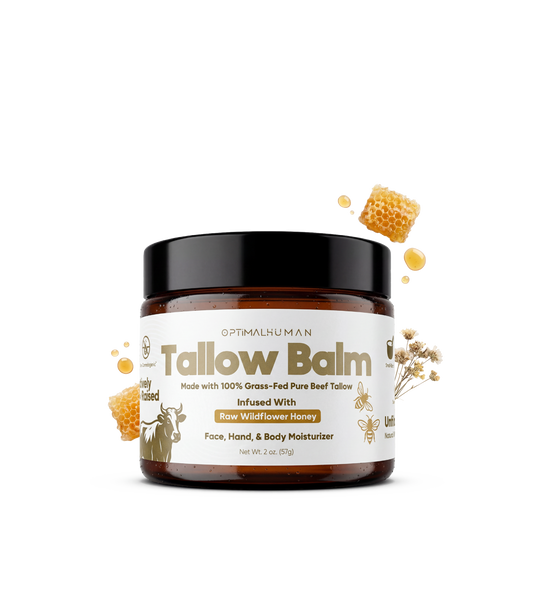 Optimal Human - Grass-Fed Tallow Balm With Raw Honey (2 oz)